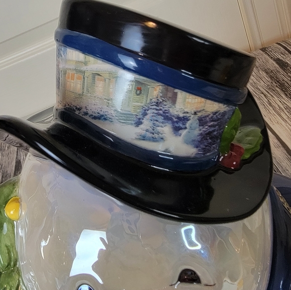 Bradford Exchange Thomas Kinkade Snowman Cookie Jar - Picture 4 of 15